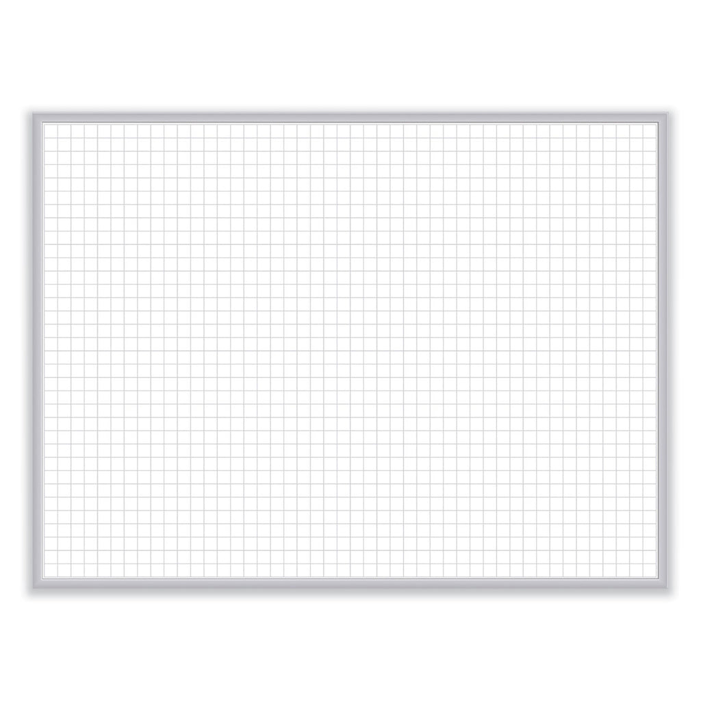 1 x 1 Grid Magnetic Whiteboard, 48.5 x 36.5, White/Gray Surface, Satin Aluminum Frame, Ships in 7-10 Business Days
