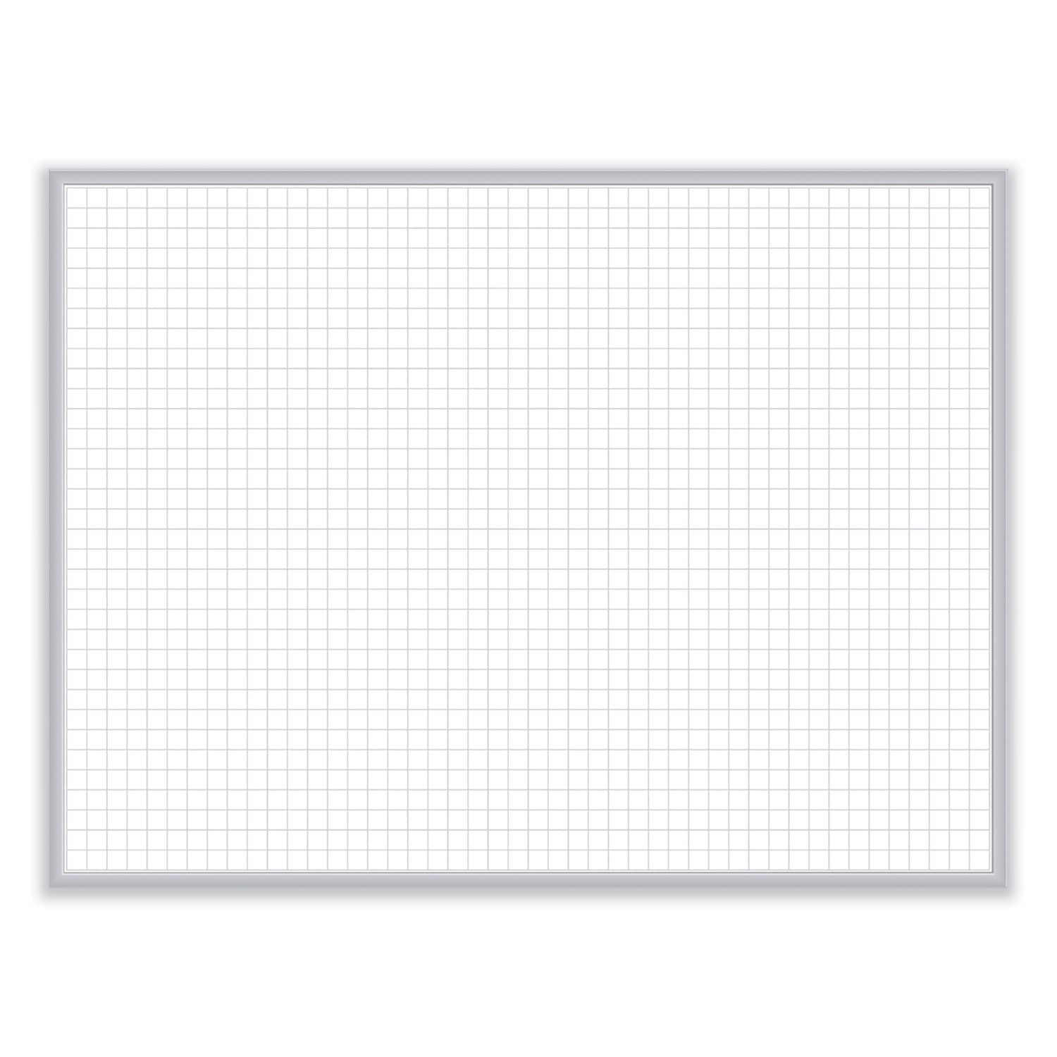 1 x 1 Grid Magnetic Whiteboard, 48.5 x 36.5, White/Gray Surface, Satin Aluminum Frame, Ships in 7-10 Business Days