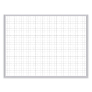 1 x 1 Grid Magnetic Whiteboard, 48.5 x 36.5, White/Gray Surface, Satin Aluminum Frame, Ships in 7-10 Business Days