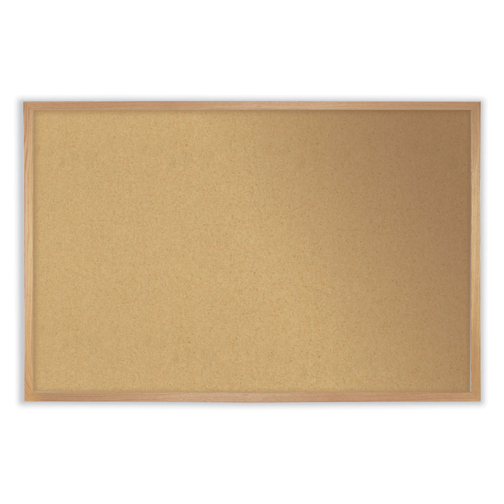 Natural Cork Bulletin Board with Frame, 36 x 24, Tan Surface, Natural Oak Frame, Ships in 7-10 Business Days