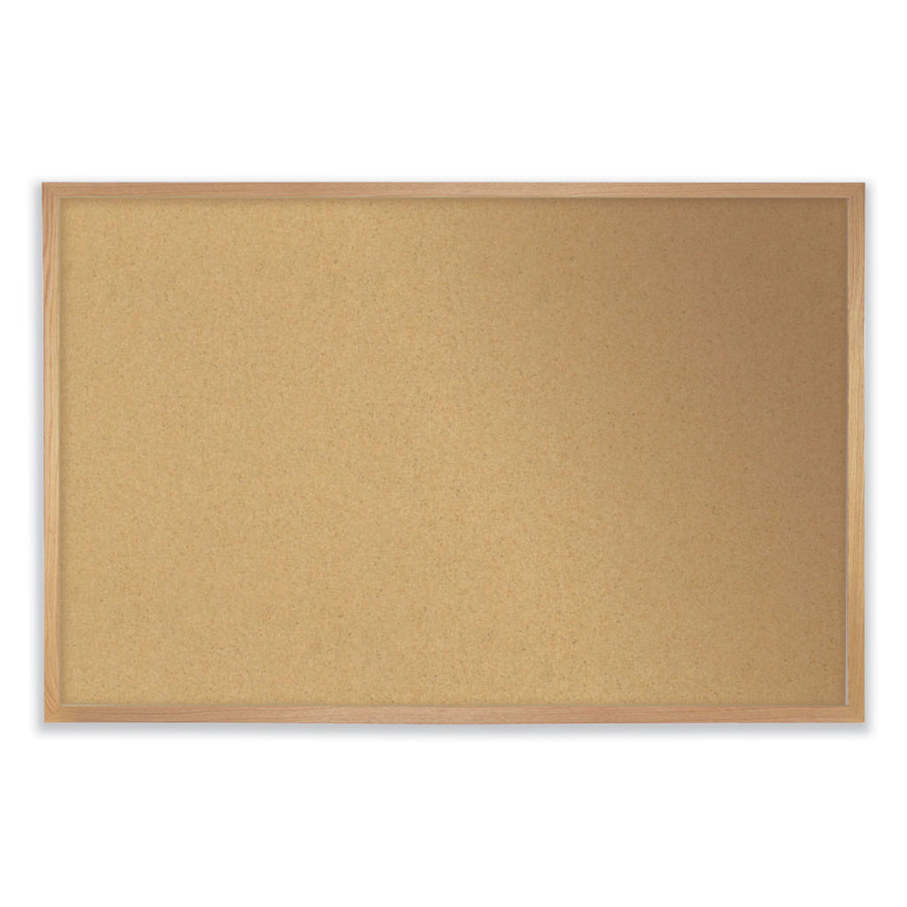 Aluminum-Frame Natural Corkboard, 36 x 24, Tan Surface, Satin Aluminum Frame, Ships in 7-10 Business Days