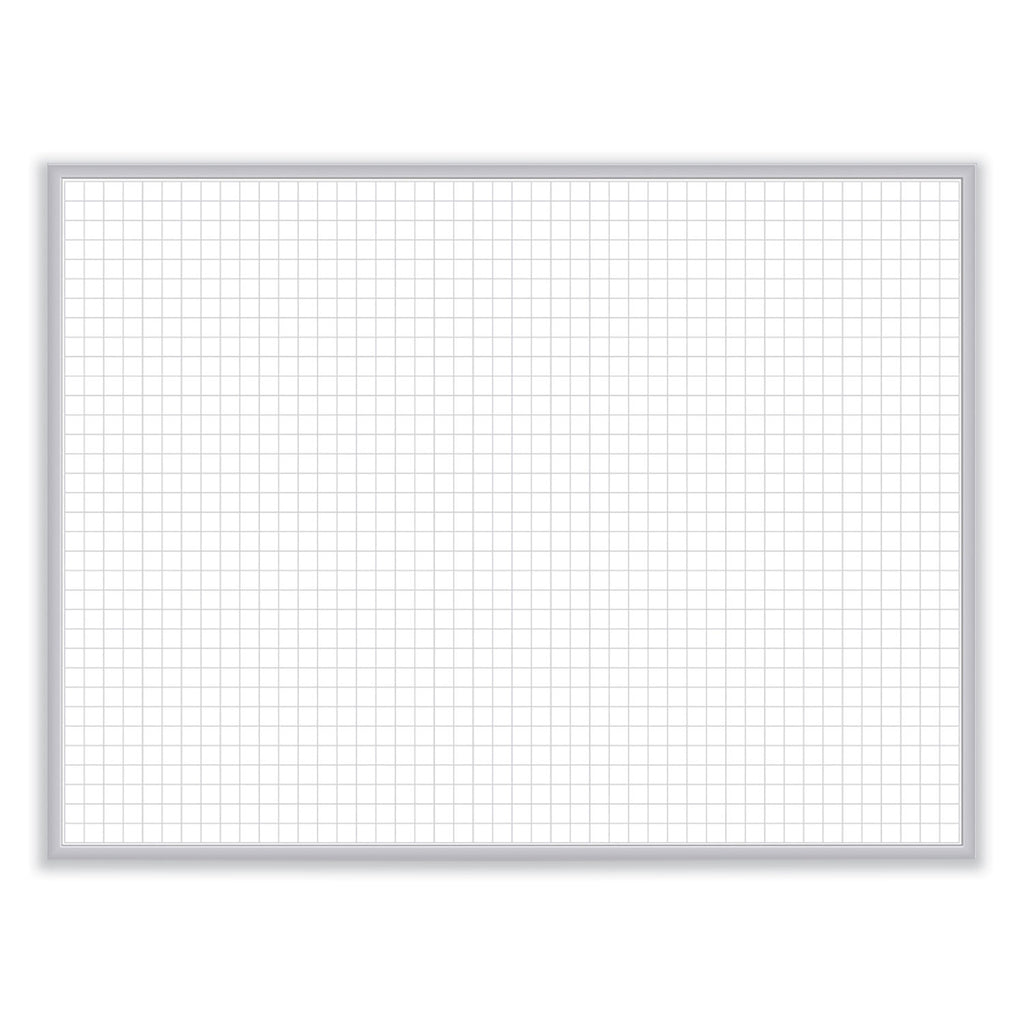 1 x 1 Grid Magnetic Whiteboard, 36 x 24, White/Gray Surface, Satin Aluminum Frame, Ships in 7-10 Business Days