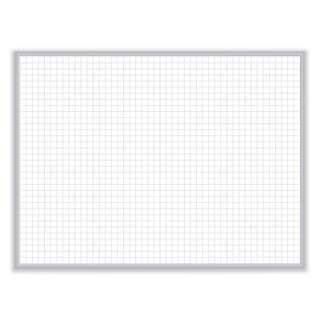 1 x 1 Grid Magnetic Whiteboard, 36 x 24, White/Gray Surface, Satin Aluminum Frame, Ships in 7-10 Business Days