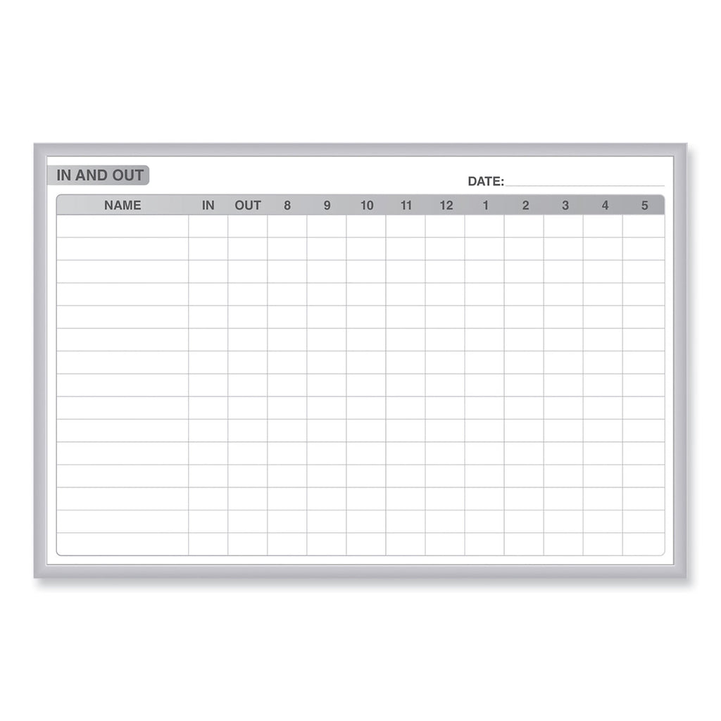 In/Out Magnetic Whiteboard, 36 x 24, White/Gray Surface, Satin Aluminum Frame, Ships in 7-10 Business Days