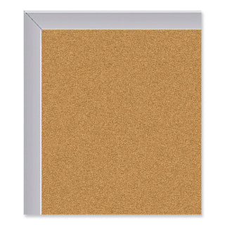 Aluminum-Frame Natural Corkboard, 72.5 x 48.5, Tan Surface, Satin Aluminum Frame, Ships in 7-10 Business Days