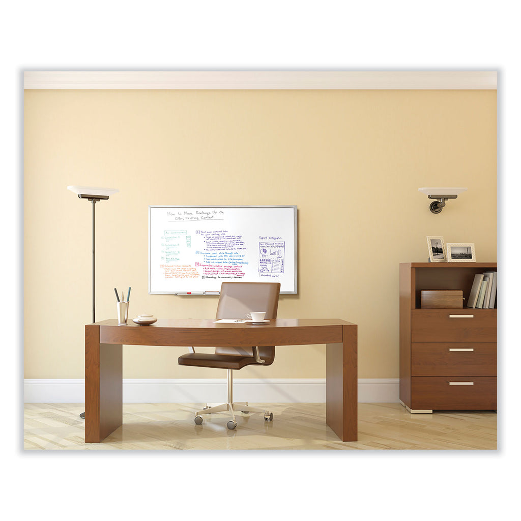 Non-Magnetic Whiteboard with Aluminum Frame, 72.63 x 48.47, White Surface, Satin Aluminum Frame, Ships in 7-10 Business Days