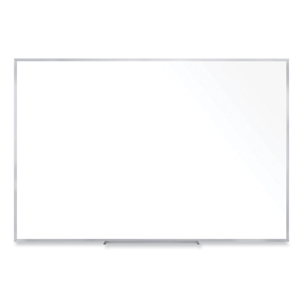Non-Magnetic Whiteboard with Aluminum Frame, 96.63 x 48.47, White Surface, Satin Aluminum Frame, Ships in 7-10 Business Days