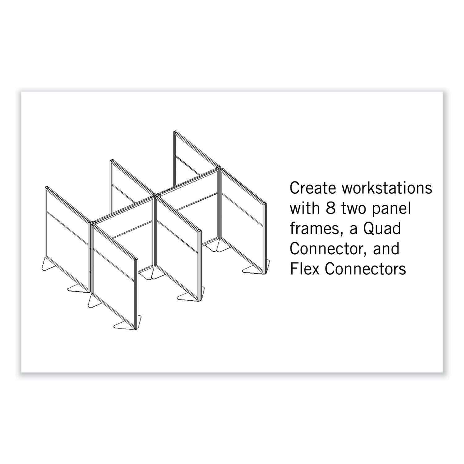 Floor Partition with Aluminum Frame and 2 Split Panel Infill, 48.06 x 2.04 x 71.86, White/Carmel, Ships in 7-10 Business Days