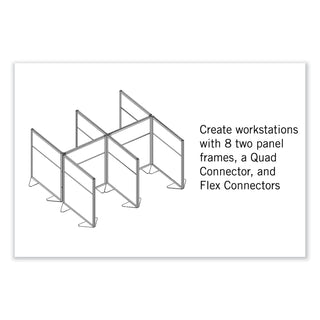 Floor Partition with Aluminum Frame and 2 Split Panel Infill, 48.06 x 2.04 x 71.86, White/Carmel, Ships in 7-10 Business Days