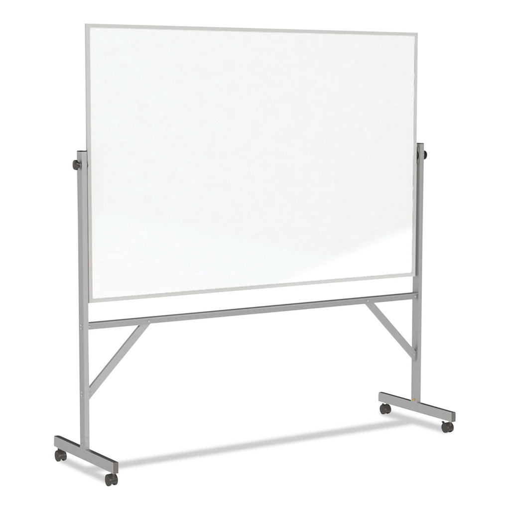 Reversible Magnetic Porcelain Whiteboard w/Satin Aluminum Frame, 101.25 x 78.25, White Surface, Ships in 7-10 Business Days