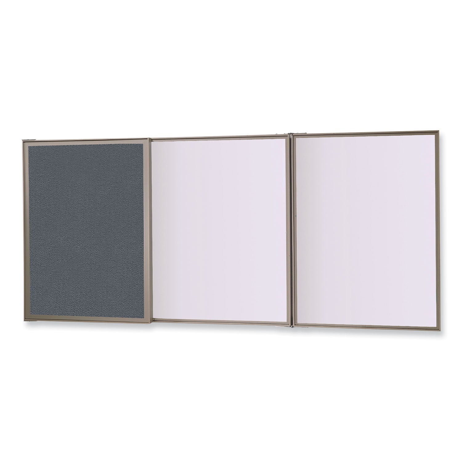 VisuALL PC Whiteboard Cabinet, Gray Fabric Bulletin Board Exterior Doors, 36x24, Aluminum Frame, Ships in 7-10 Business Days