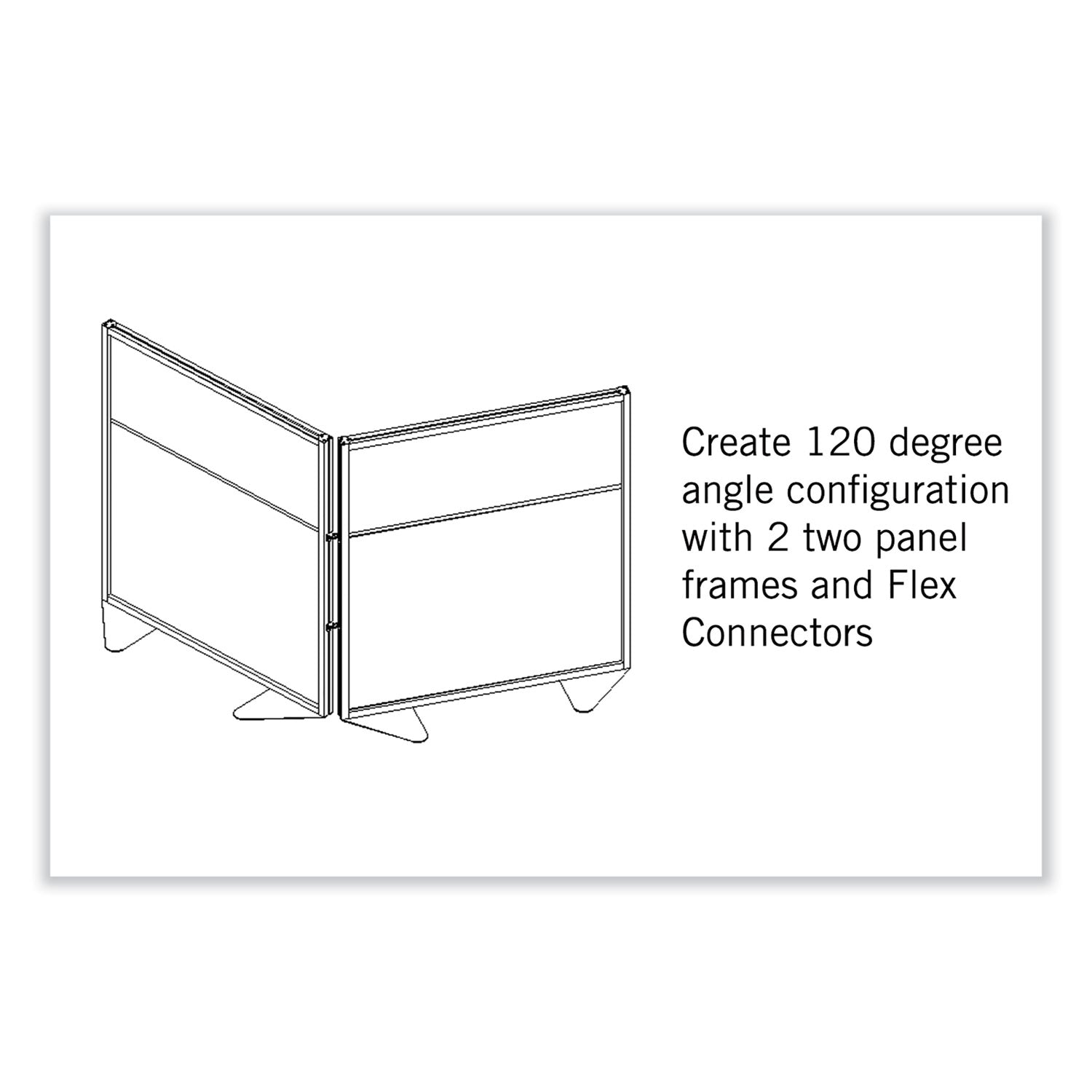 Floor Partition with Aluminum Frame and 2 Split Panel Infill, 48.06 x 2.04 x 53.86, White/Carmel, Ships in 7-10 Business Days