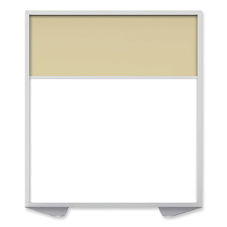 Floor Partition with Aluminum Frame and 2 Split Panel Infill, 48.06 x 2.04 x 53.86, White/Carmel, Ships in 7-10 Business Days