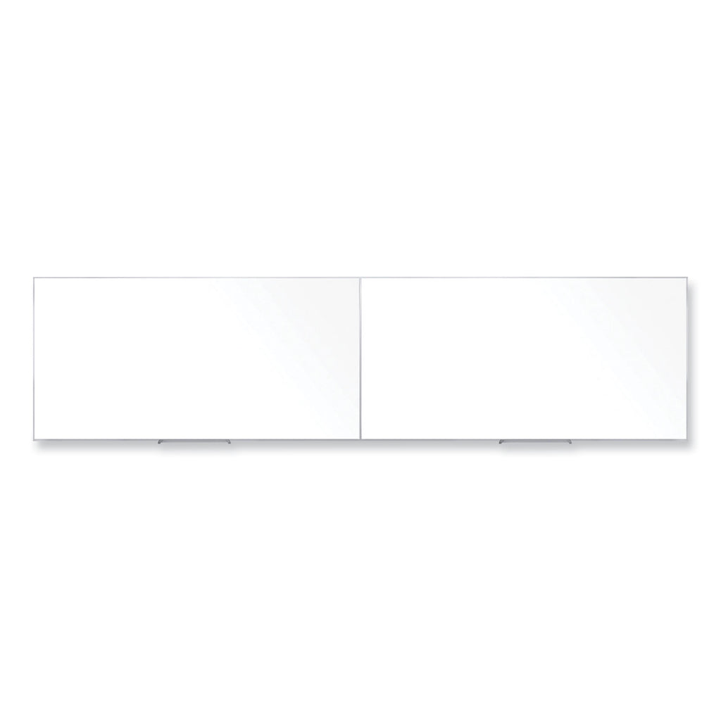 Magnetic Porcelain Whiteboard with Satin Aluminum Frame, 193 x 48.5, White Surface, Ships in 7-10 Business Days