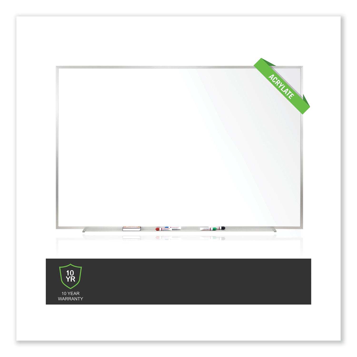 Non-Magnetic Whiteboard with Aluminum Frame, 72.63 x 48.47, White Surface, Satin Aluminum Frame, Ships in 7-10 Business Days