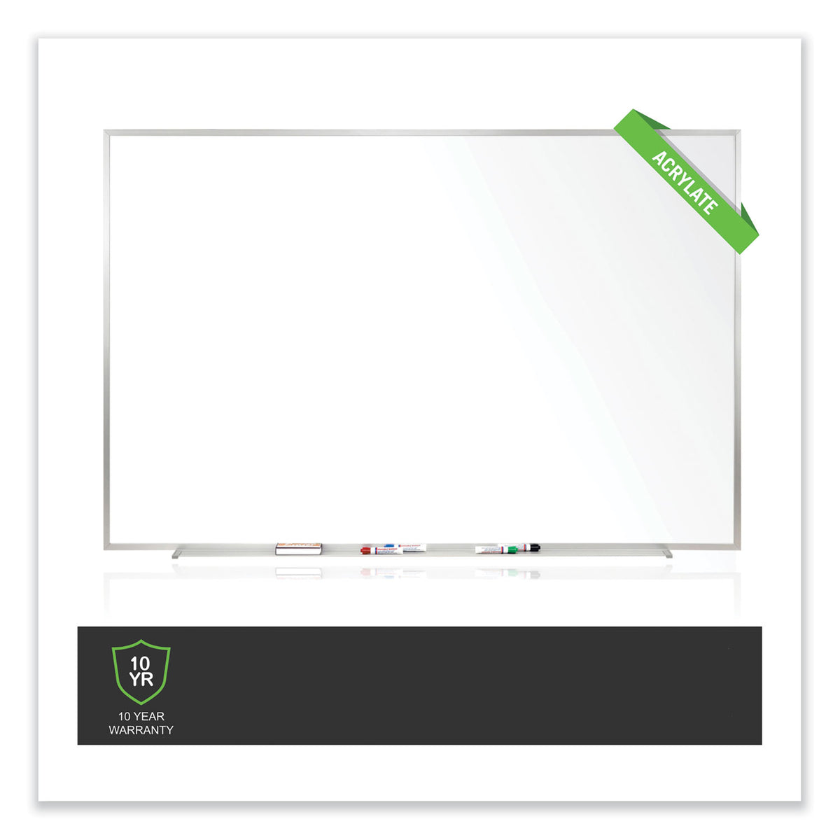 Non-Magnetic Whiteboard with Aluminum Frame, 48.63 x 48.47, White Surface, Satin Aluminum Frame, Ships in 7-10 Business Days