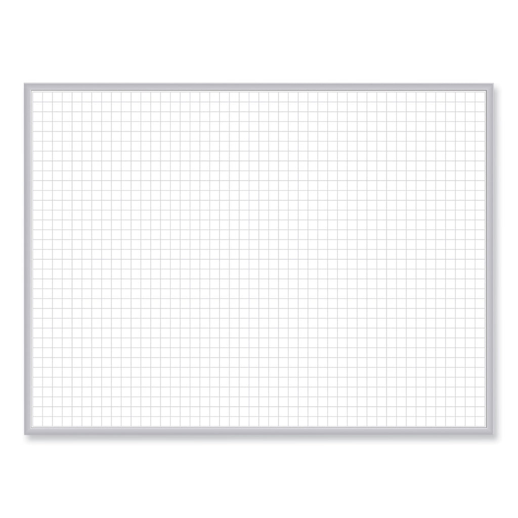 1 x 1 Grid Magnetic Whiteboard, 72.5 x 48.5, White/Gray Surface, Satin Aluminum Frame, Ships in 7-10 Business Days
