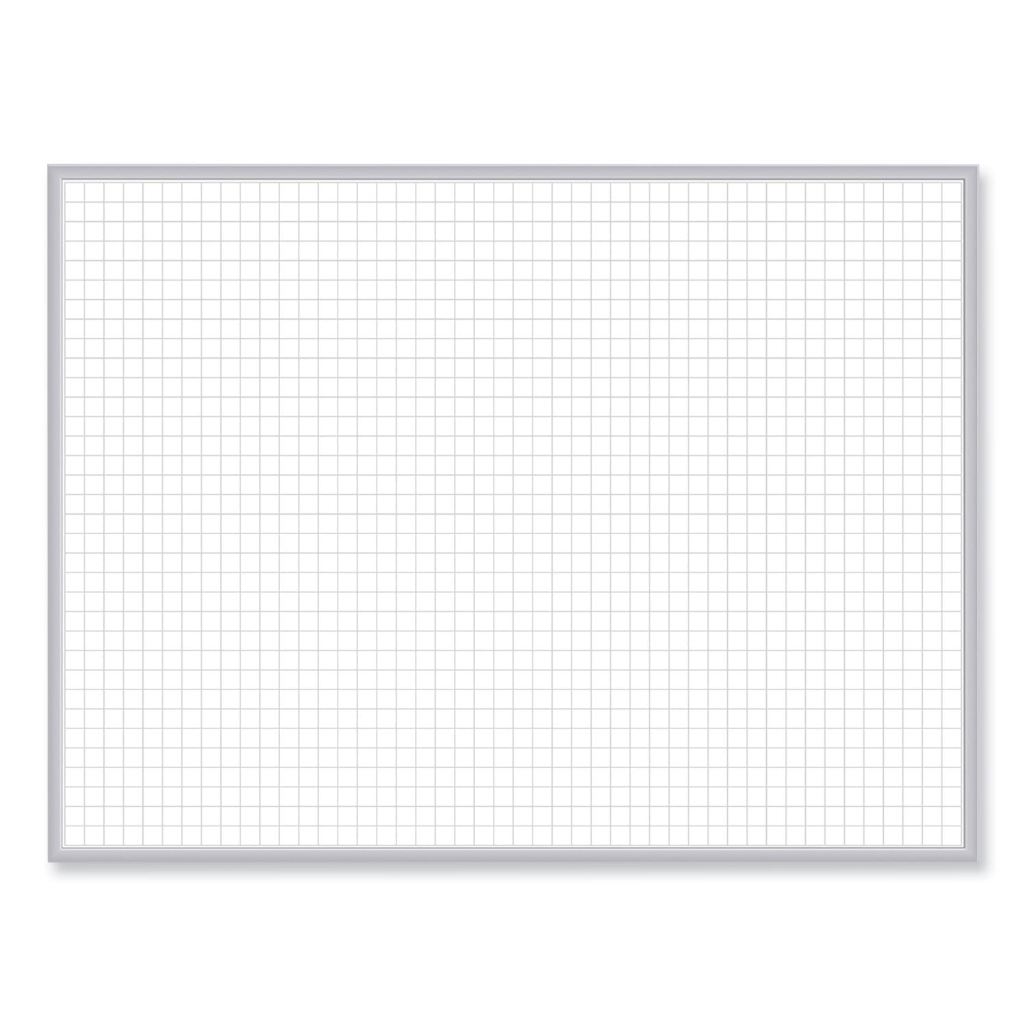 1 x 1 Grid Magnetic Whiteboard, 72.5 x 48.5, White/Gray Surface, Satin Aluminum Frame, Ships in 7-10 Business Days