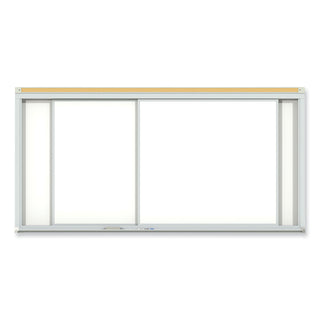 Horizontal Sliding Porcelain Magnetic Whiteboard, 72 x 48, White Surface, Satin Aluminum Frame, Ships in 7-10 Business Days