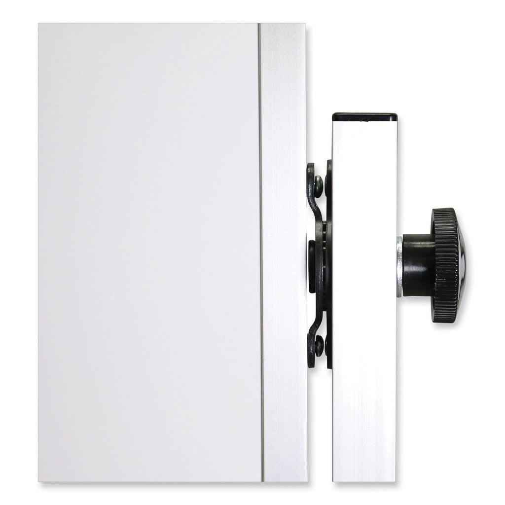 Reversible Magnetic Porcelain Whiteboard with Satin Aluminum Frame, 77.25 x 78.13, White Surface, Ships in 7-10 Business Days