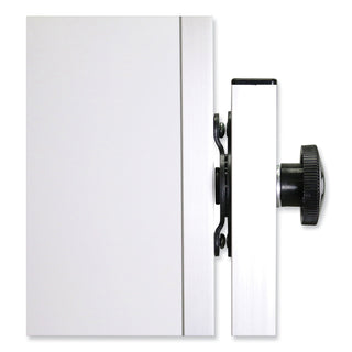 Reversible Magnetic Porcelain Whiteboard with Satin Aluminum Frame, 77.25 x 78.13, White Surface, Ships in 7-10 Business Days