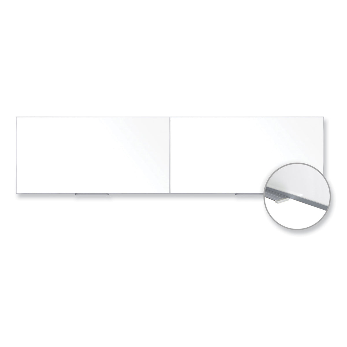 Magnetic Porcelain Whiteboard with Satin Aluminum Frame, 193 x 48.5, White Surface, Ships in 7-10 Business Days