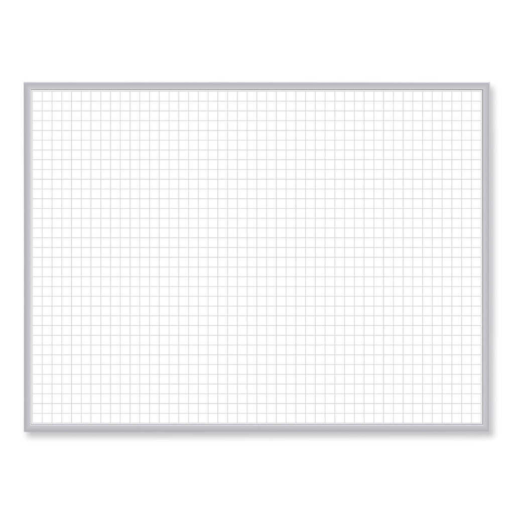 1 x 1 Grid Magnetic Whiteboard, 96.5 x 48.5, White/Gray Surface, Satin Aluminum Frame, Ships in 7-10 Business Days