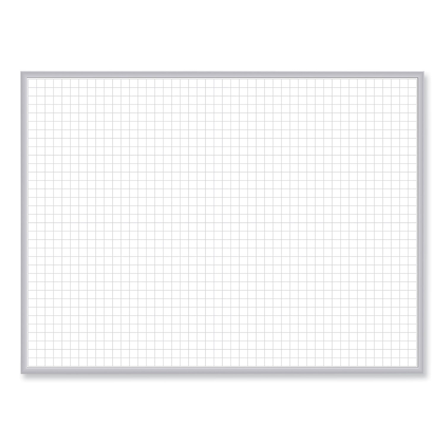 1 x 1 Grid Magnetic Whiteboard, 96.5 x 48.5, White/Gray Surface, Satin Aluminum Frame, Ships in 7-10 Business Days