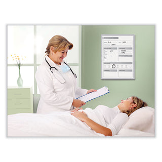 Patient Room Magnetic Whiteboard, 18.5 x 24.5, White/Gray Surface, Satin Aluminum Frame, Ships in 7-10 Business Days