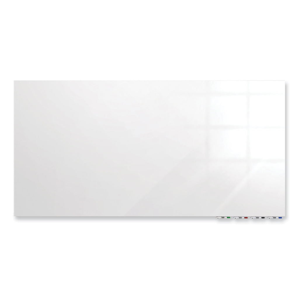 Aria Low Profile Magnetic Glass Whiteboard, 48 x 36, White Surface, Ships in 7-10 Business Days
