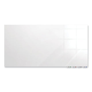 Aria Low Profile Magnetic Glass Whiteboard, 48 x 36, White Surface, Ships in 7-10 Business Days
