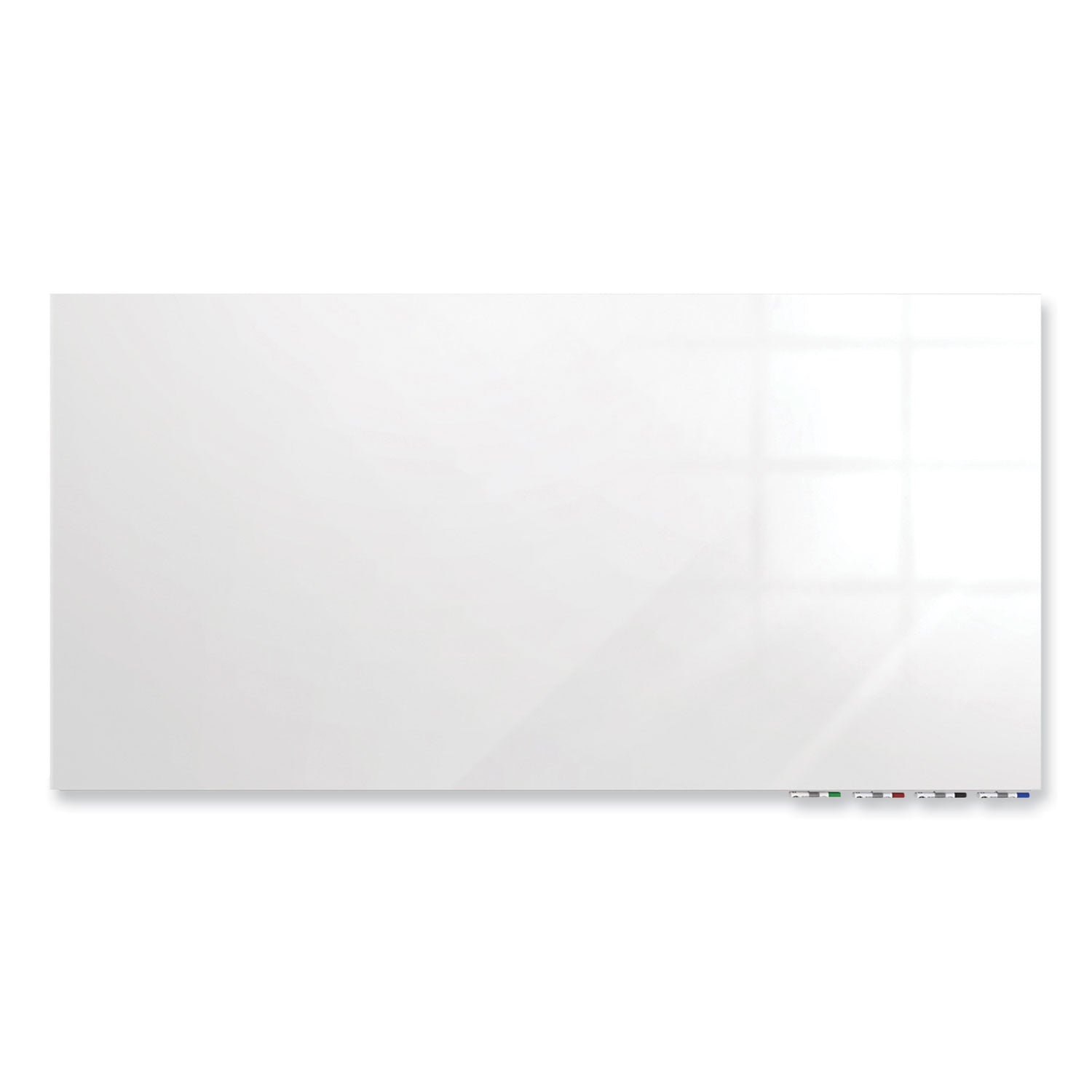 Aria Low Profile Magnetic Glass Whiteboard, 48 x 36, White Surface, Ships in 7-10 Business Days
