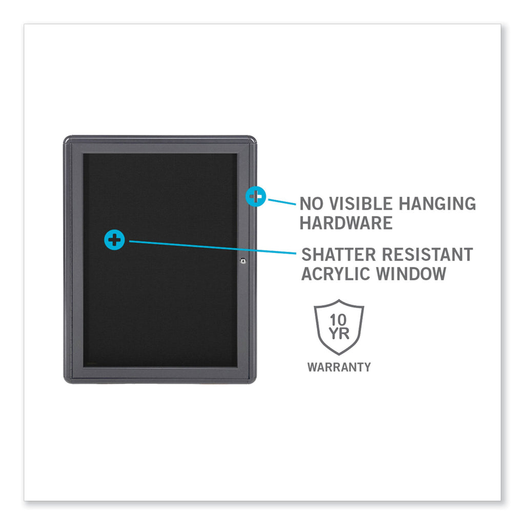 Enclosed Letterboard, 24.13 x 33.75, Gray Powder-Coated Aluminum Frame, Ships in 7-10 Business Days