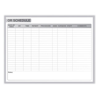 OR Schedule Magnetic Whiteboard, 48.5 x 36.5, White/Gray Surface, Satin Aluminum Frame, Ships in 7-10 Business Days