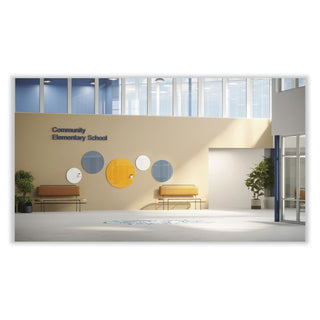 Coda Low Profile Circular Non-Magnetic Glassboard, 48 Diameter, White Surface, Ships in 7-10 Business Days