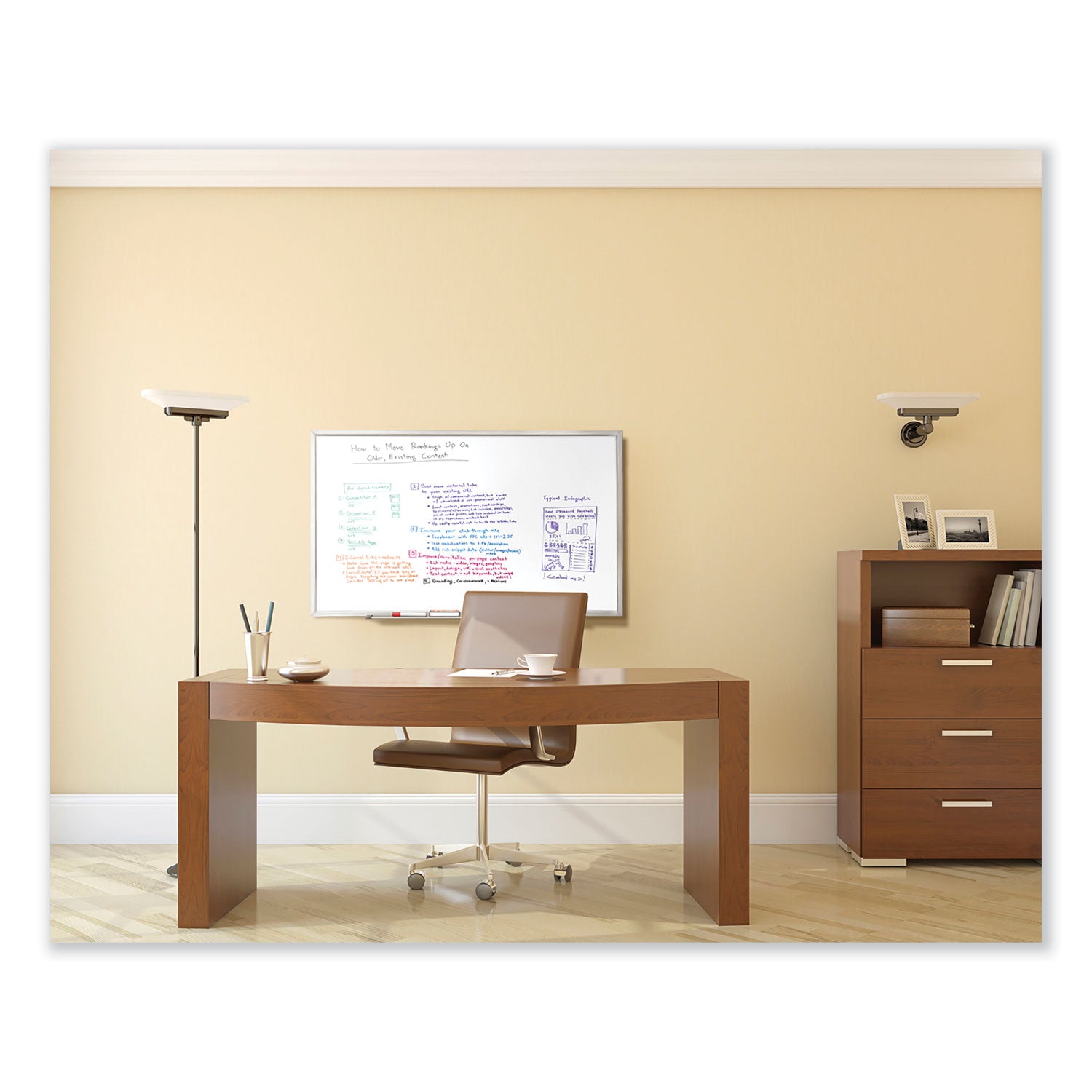 Non-Magnetic Whiteboard with Aluminum Frame, 60.63 x 36.44, White Surface, Satin Aluminum Frame, Ships in 7-10 Business Days