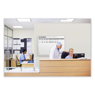 OR Schedule Magnetic Whiteboard, 96.5 x 48.5, White/Gray Surface, Satin Aluminum Frame, Ships in 7-10 Business Days
