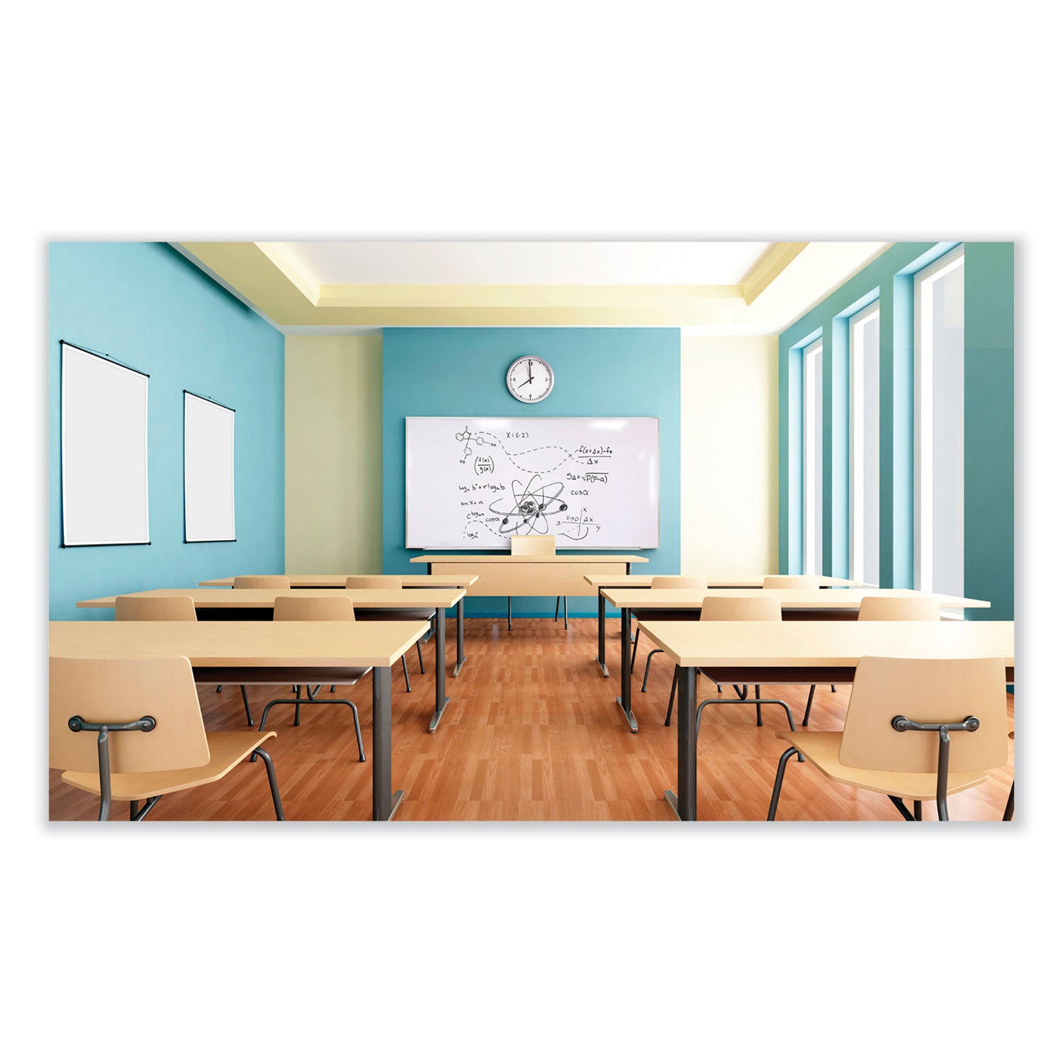 Magnetic Porcelain Whiteboard with Satin Aluminum Frame, 48.5 x 36.5, White Surface, Ships in 7-10 Business Days