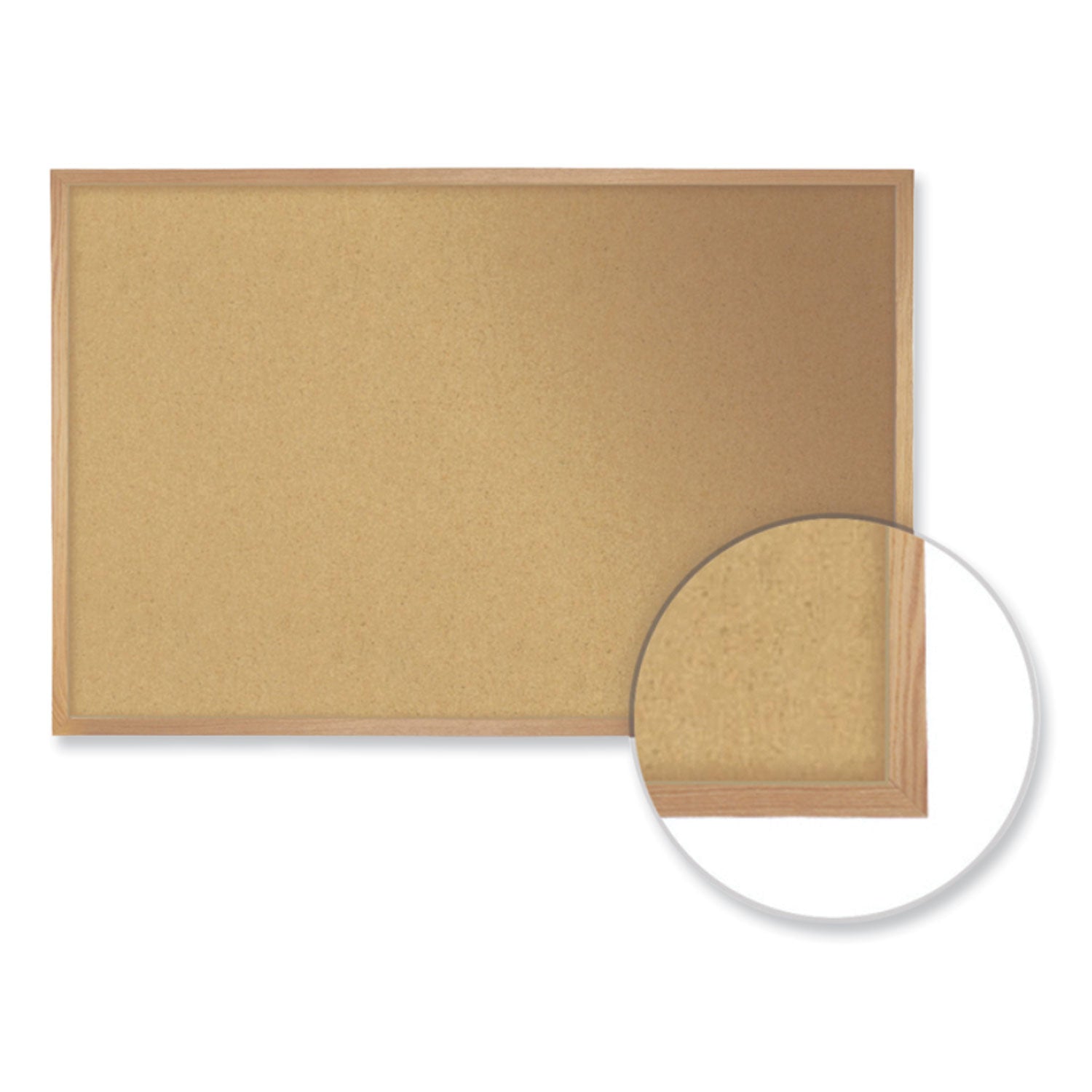 Natural Cork Bulletin Board with Frame, 46.5 x 36, Tan Surface, Natural Oak Frame, Ships in 7-10 Business Days