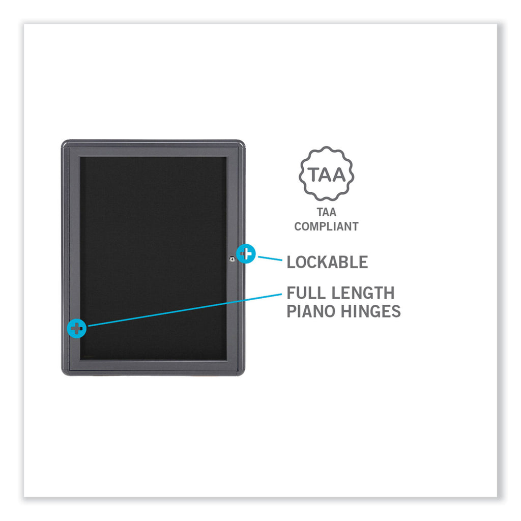 Enclosed Letterboard, 24.13 x 33.75, Gray Powder-Coated Aluminum Frame, Ships in 7-10 Business Days