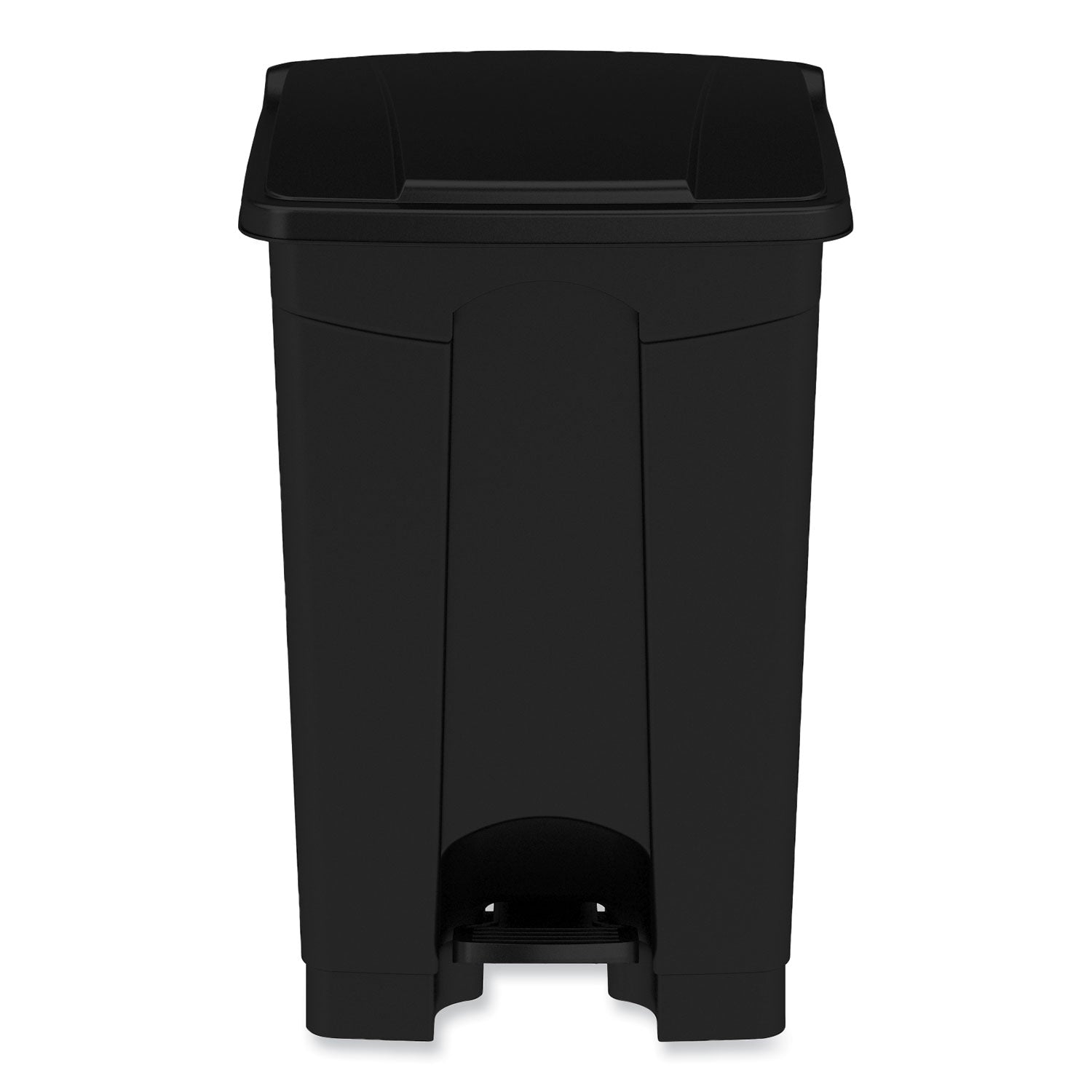 Plastic Step-On Receptacle, 12 gal, Plastic, Black, Ships in 1-3 Business Days