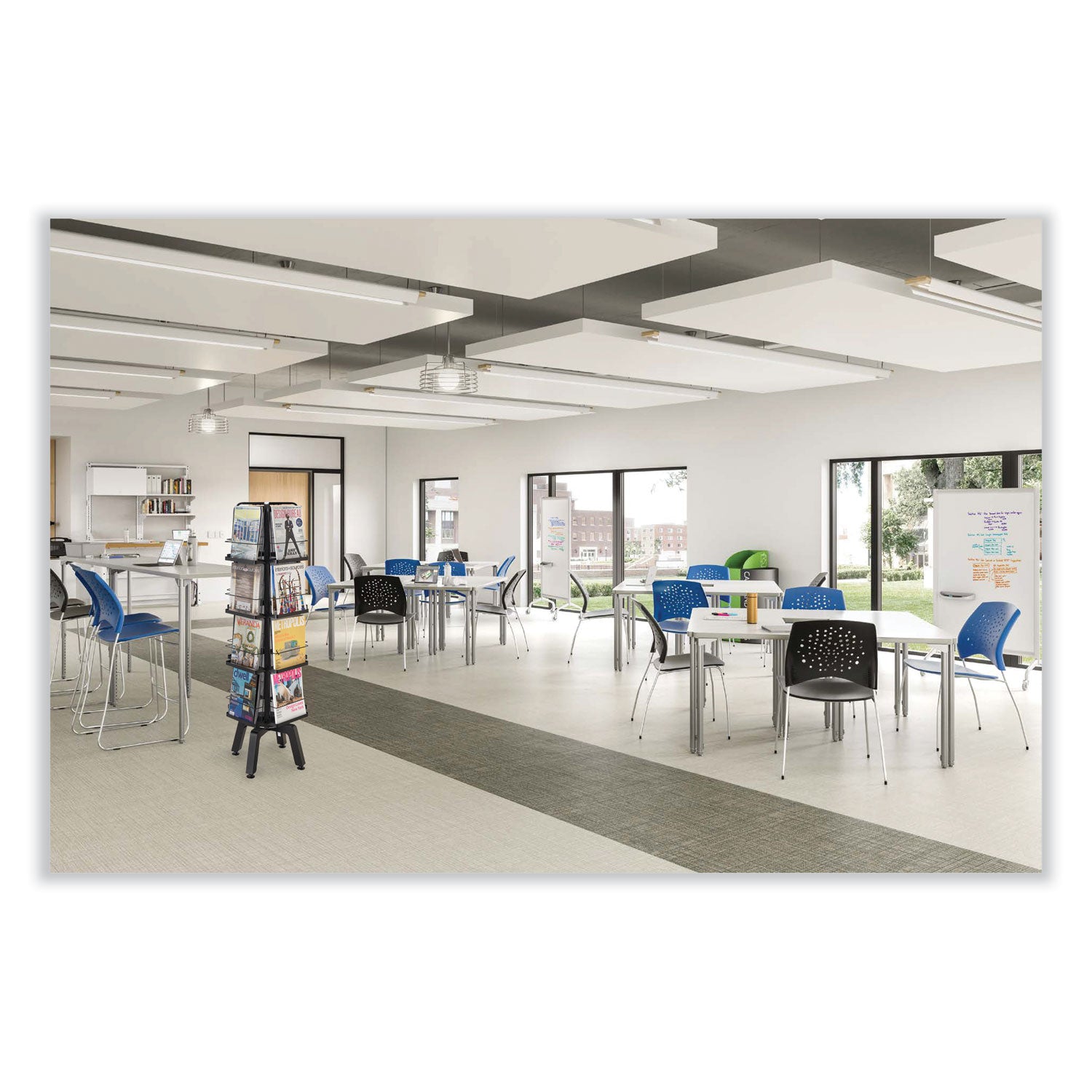 Onyx Mesh Rotating Magazine Display, 16 Compartments, 18.27w x 18.27d x 58.55h, Black, Ships in 1-3 Business Days