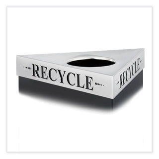 trifecta-waste-receptacle-lid-laser-cut-recycle-inscription-20w-x-20d-x-3h-stainless-steel-ships-in-1-3-business-days_saf9560re - 1