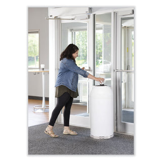 Open Top Dome Receptacle, 15 gal, Steel, White, Ships in 1-3 Business Days