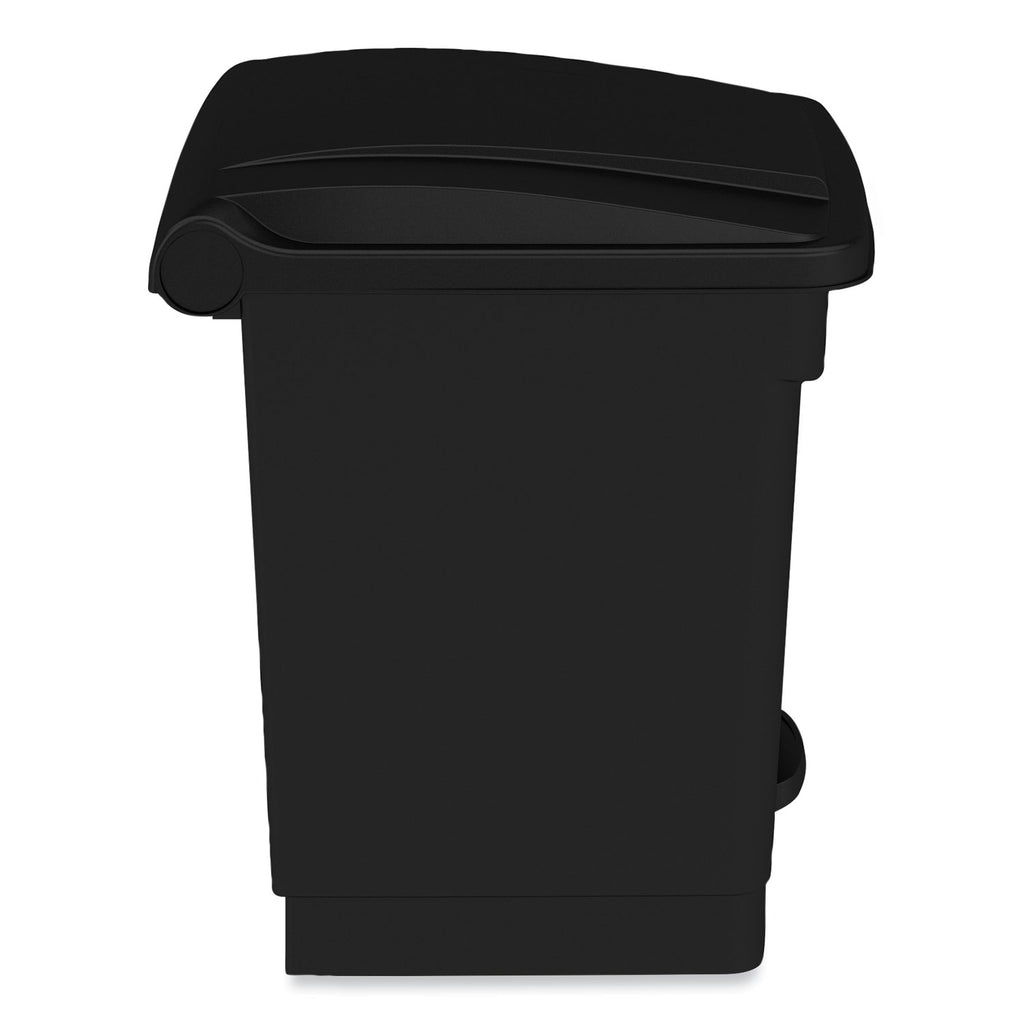 Plastic Step-On Receptacle, 20 gal, Metal, Black, Ships in 1-3 Business Days