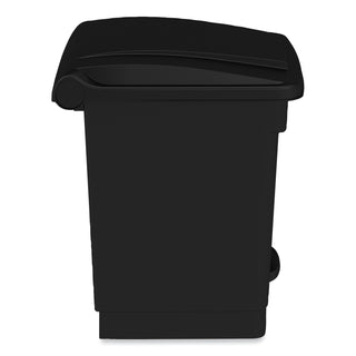 Plastic Step-On Receptacle, 20 gal, Metal, Black, Ships in 1-3 Business Days