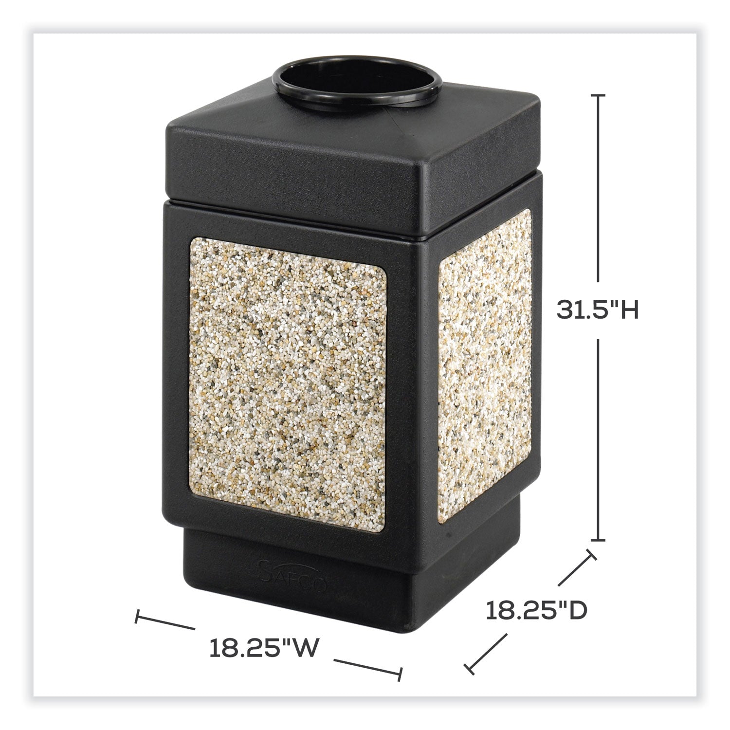 canmeleon-aggregate-panel-receptacles-top-open-38-gal-polyethylene-black-ships-in-1-3-business-days_saf9471nc - 3