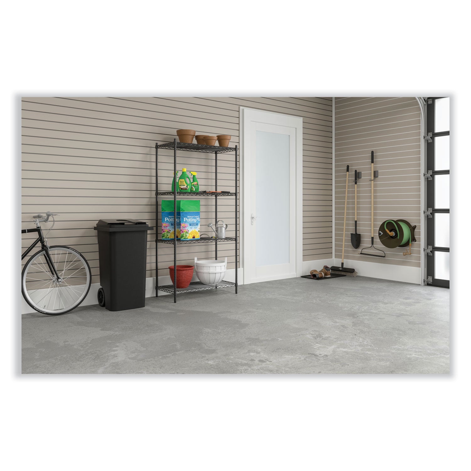 Safco 32 Gallon Plastic Step-On Receptacle - 32 gal Capacity - Easy to Clean, Foot Pedal, Lightweight, Handle, Wheels, Mobility - 37" Height x 21.3" Width x 20" Depth - Plastic - Black - 1 Carton - 4