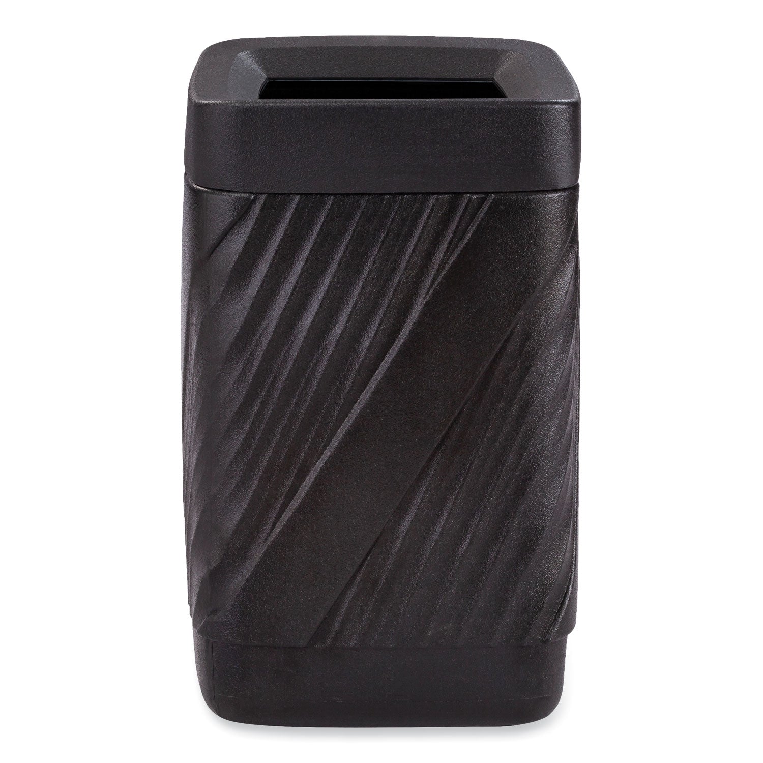 Safco Twist Waste Receptacle - 32 gal Capacity - Removable Lid, Durable, UV Resistant, Fade Resistant - 30" Height x 18.9" Width x 18.9" Depth - High-density Polyethylene (HDPE) - Black - 1 Each - 2