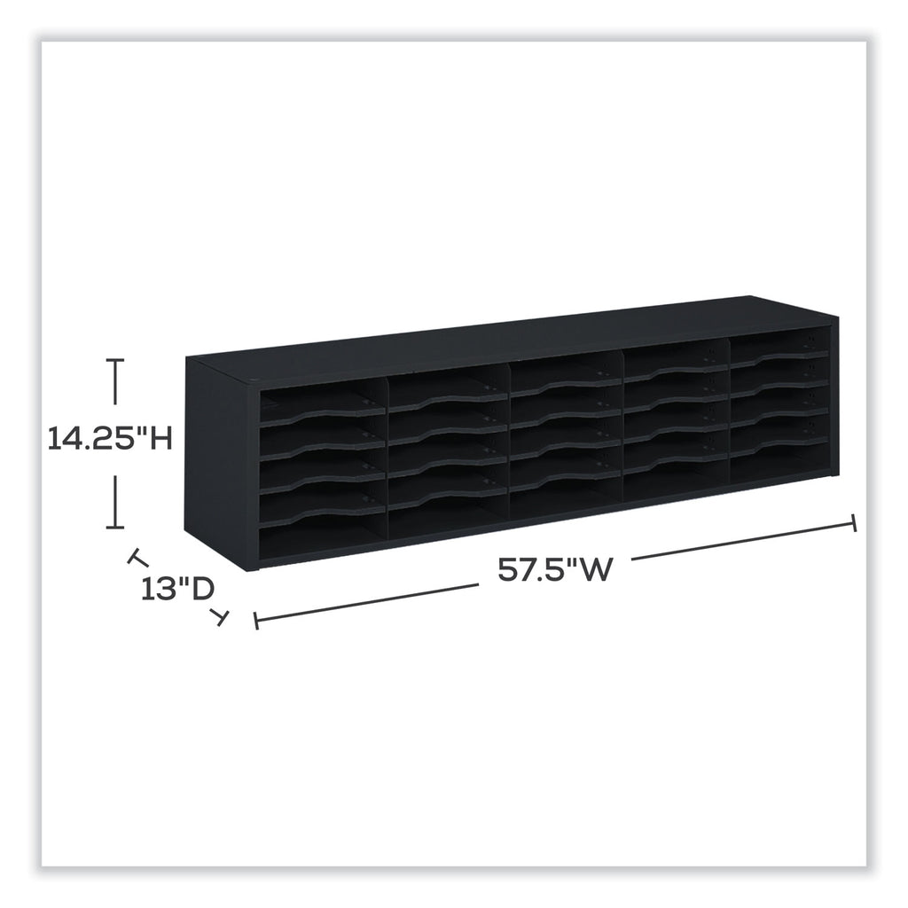 E-Z Sort Sorter Module, 20 Compartments, 57.5 x 13 x 14.25, Black, Ships in 1-3 Business Days